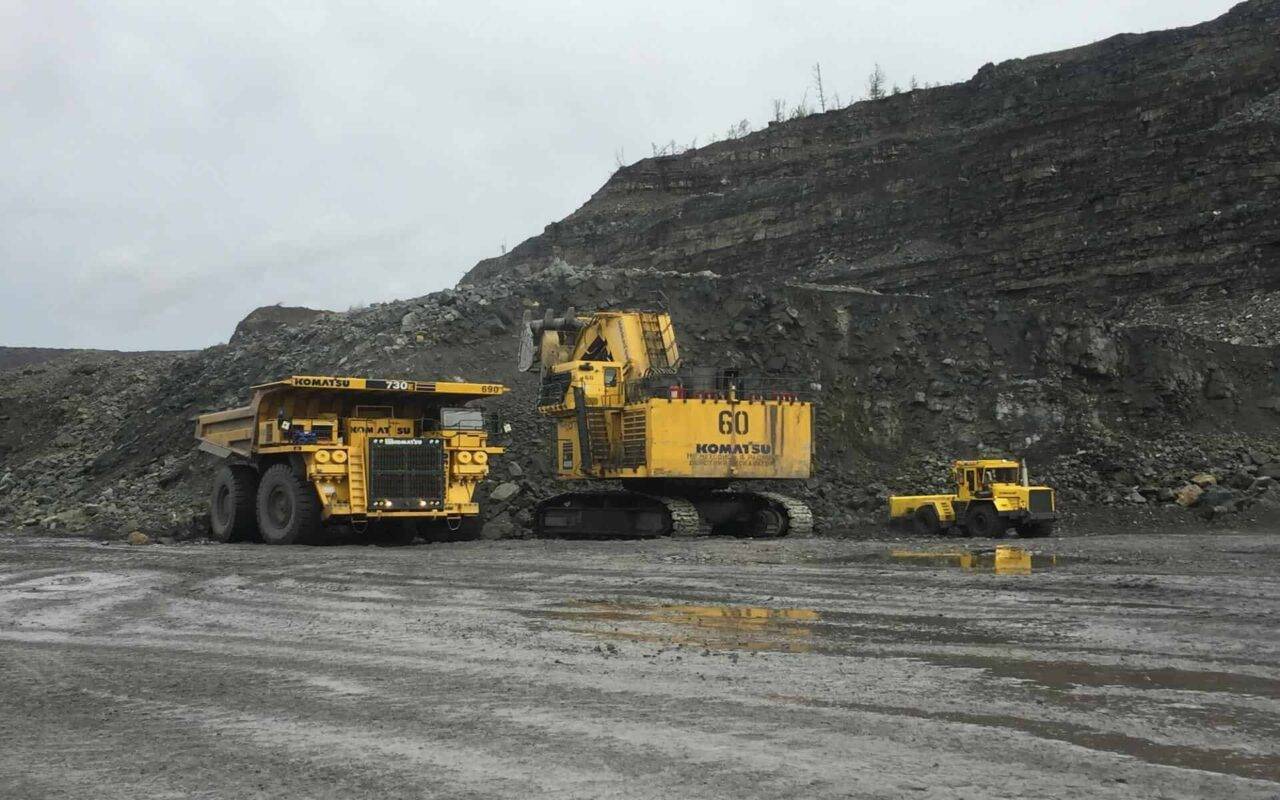 work in an open-pit mine