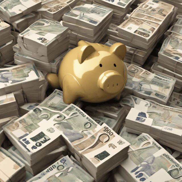an image of one million pounds with a piggy bank for blog post how to invest one million pounds
