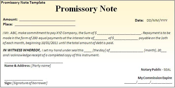 example of a loan note