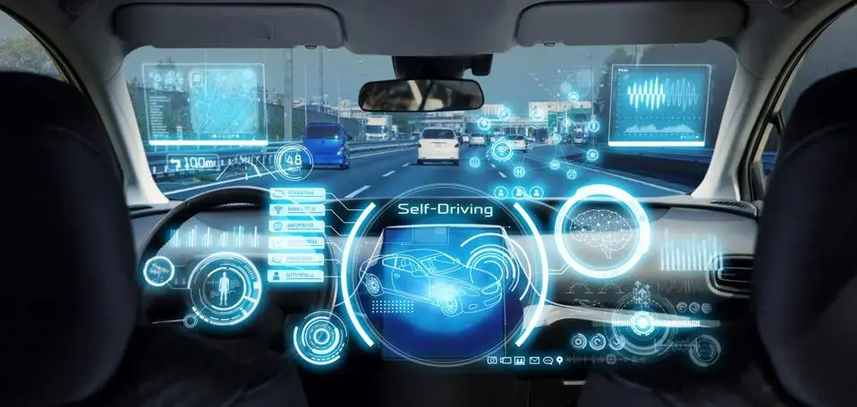 image of an ai investment driverless car